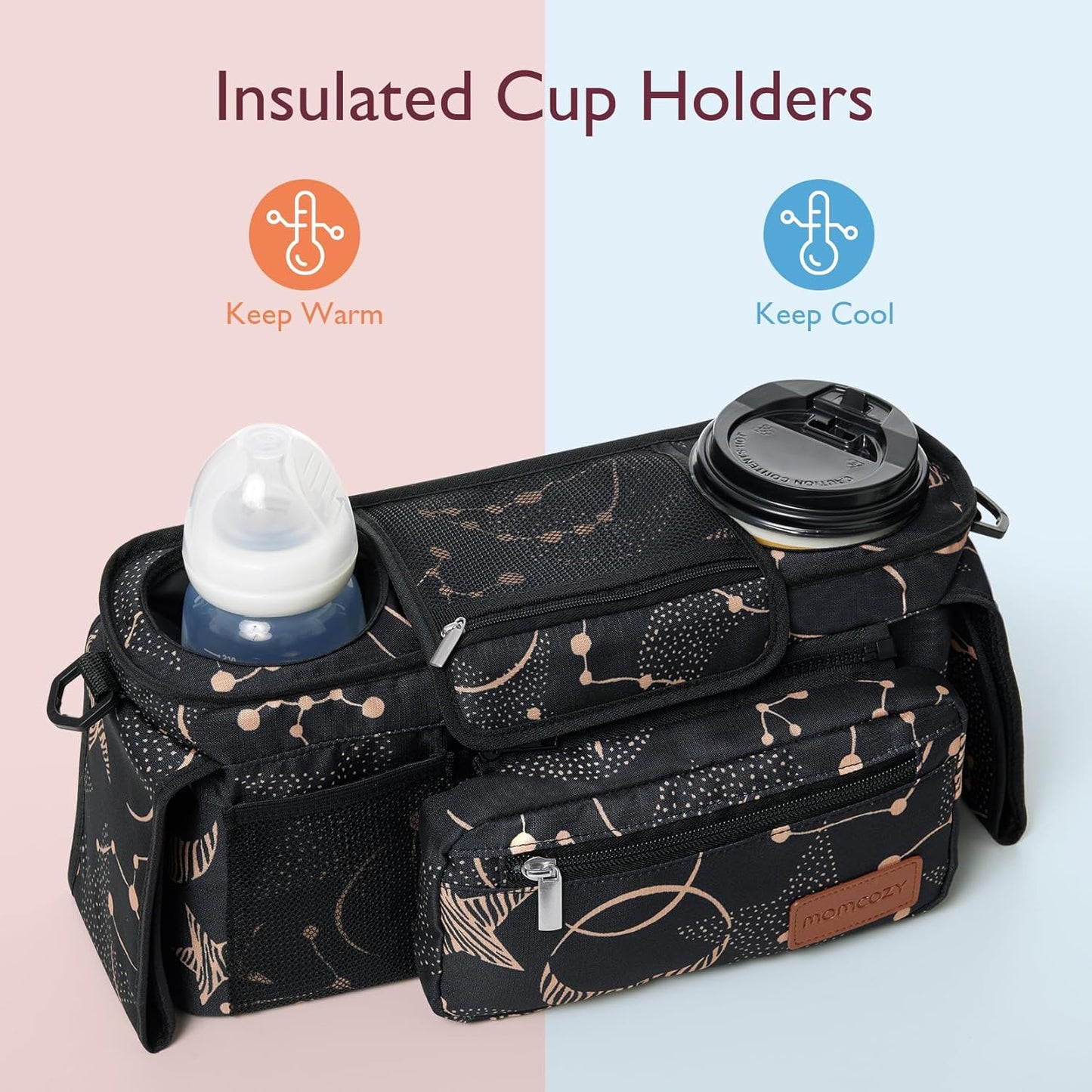 Momcozy - Organizador universal para cochecito con soporte para taz...