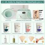Lifestance Kit de depilación para mujeres y hombres - Calentador di...