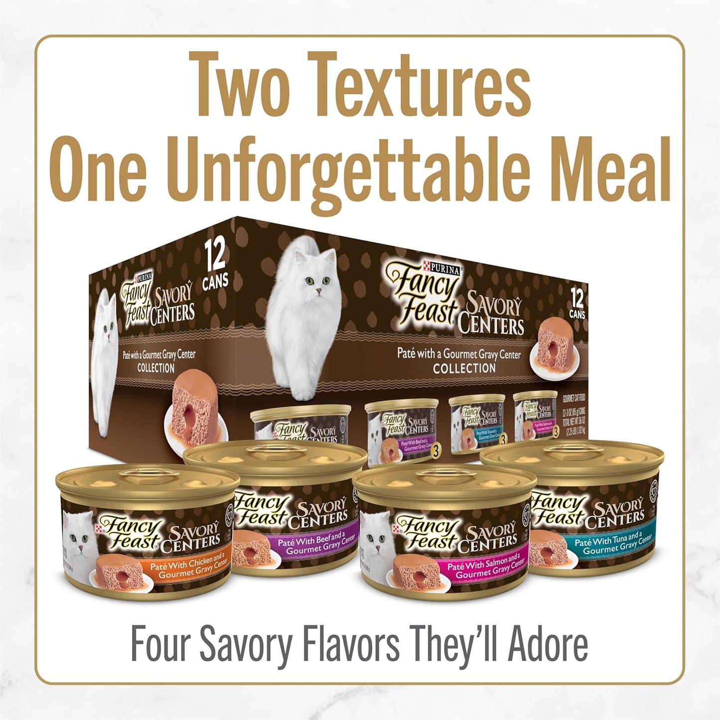 Purina Fancy Feast Savory Centers - Paquete variado de paté de comi...