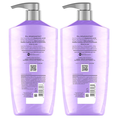 L'Oreal Paris Elvive Hyaluron Plump Champú y acondicionador para cabello deshidratado y seco con complejo de cuidado de ácido hialurónico, 1 kit (2 productos)