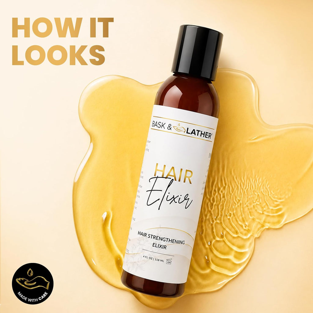 BASK &amp; LATHER Elixir - Aceite fortalecedor del cabello, aceite...