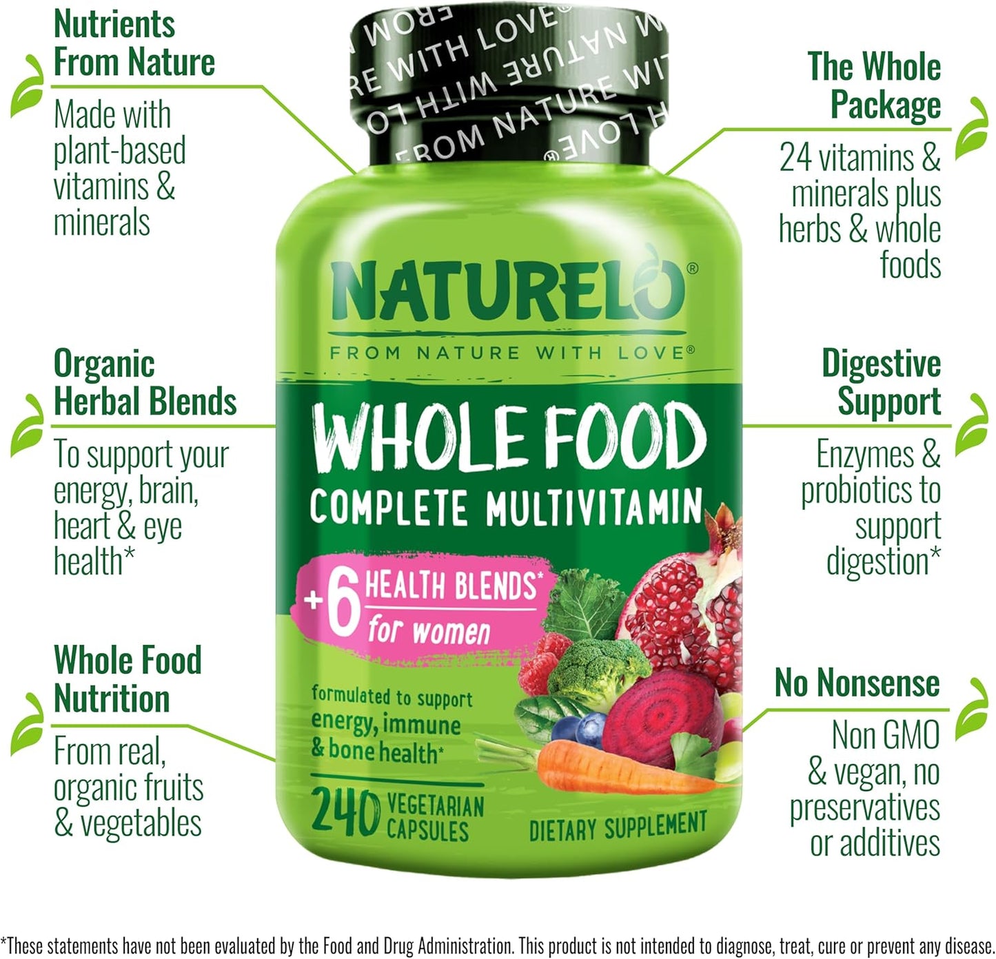 NATURELO Multivitamínico de Alimentos Integrales para Mujeres - con...