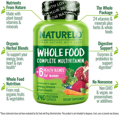 NATURELO Multivitamínico de Alimentos Integrales para Mujeres - con...