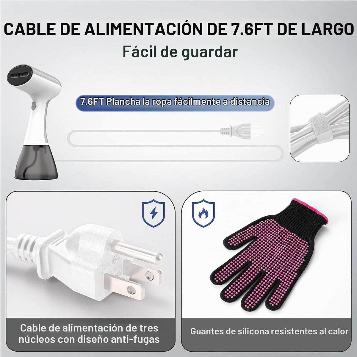 GS01 - Vaporizador de ropa de mano, tanque de agua grande de 13.5 f...