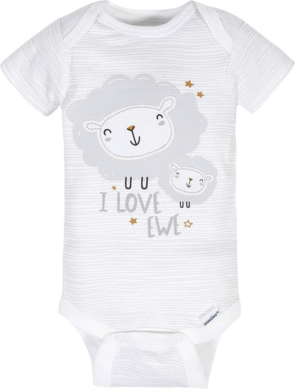 Gerber Mamelucos Bodies unisex de manga corta para bebé, paquete de 8