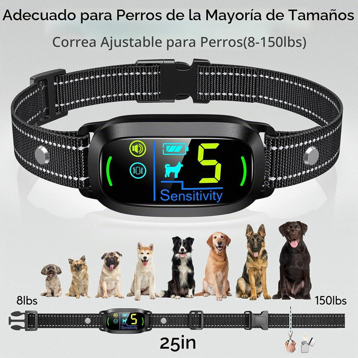 FAFAFROG Collar Antiladridos para Perros de Tamaño Grande, Mediano...