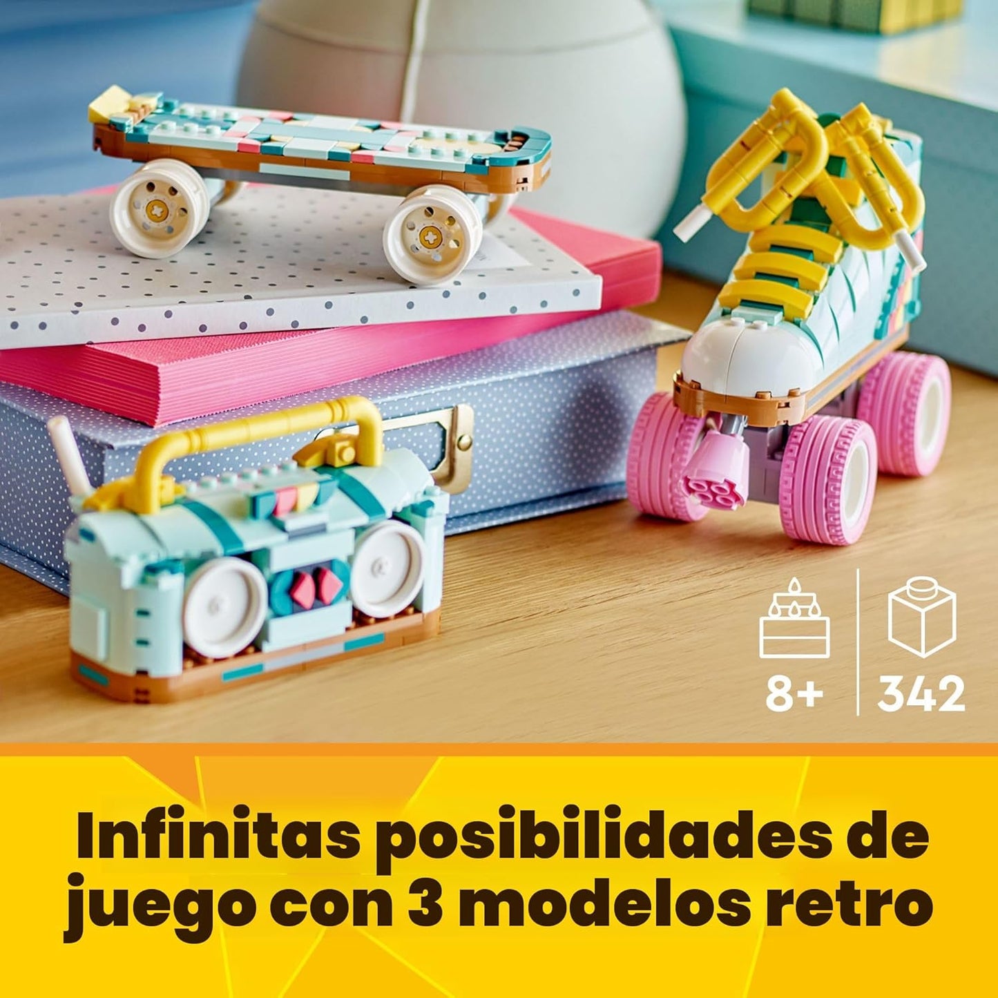 LEGO Creator 3 en 1 Kit de Construcción de Patín Retro, Se Transfor...