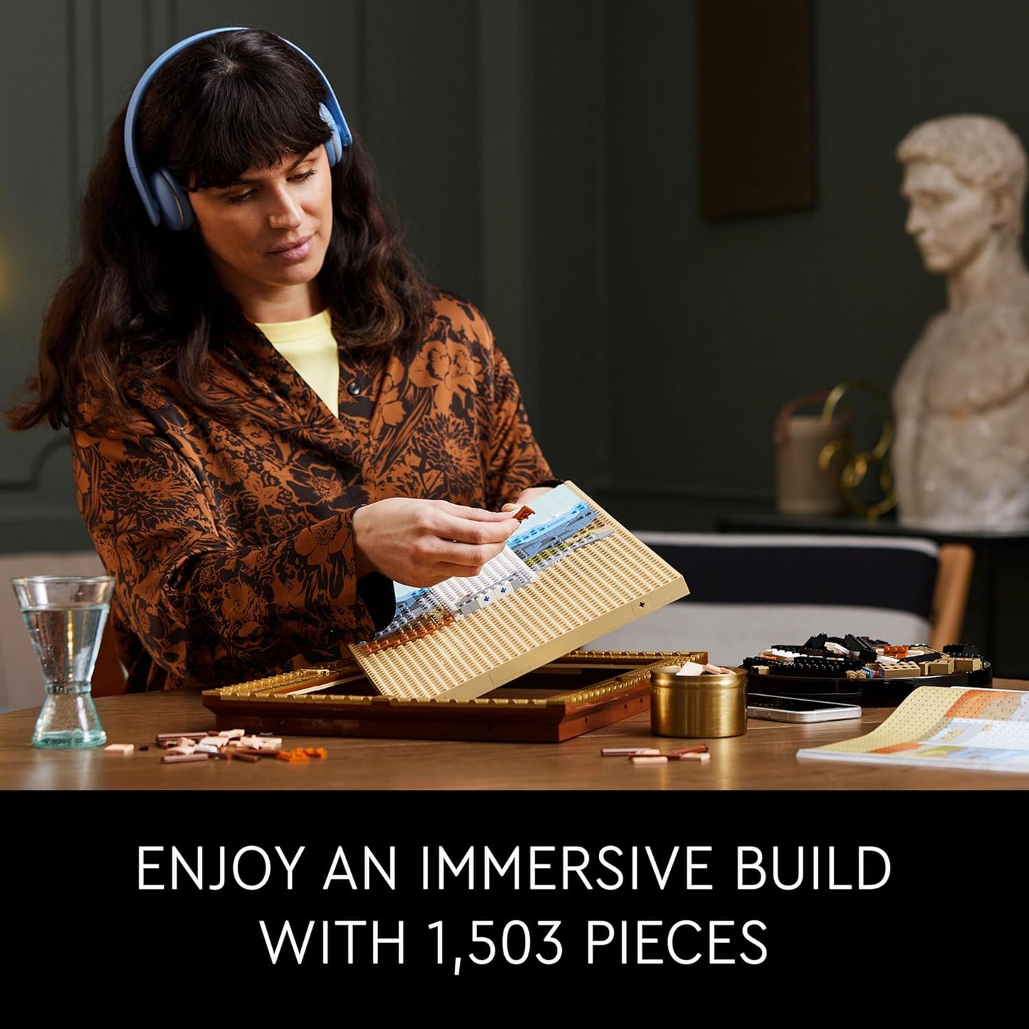 Set de Construcción de Arte LEGO Mona Lisa - Exhibición de Pared de Leonardo da Vinci, Edades 18+ - Manualidades DIY para Hombres, Mujeres - Ideal para Amantes de Rompecabezas y Arte - Idea de Regalo