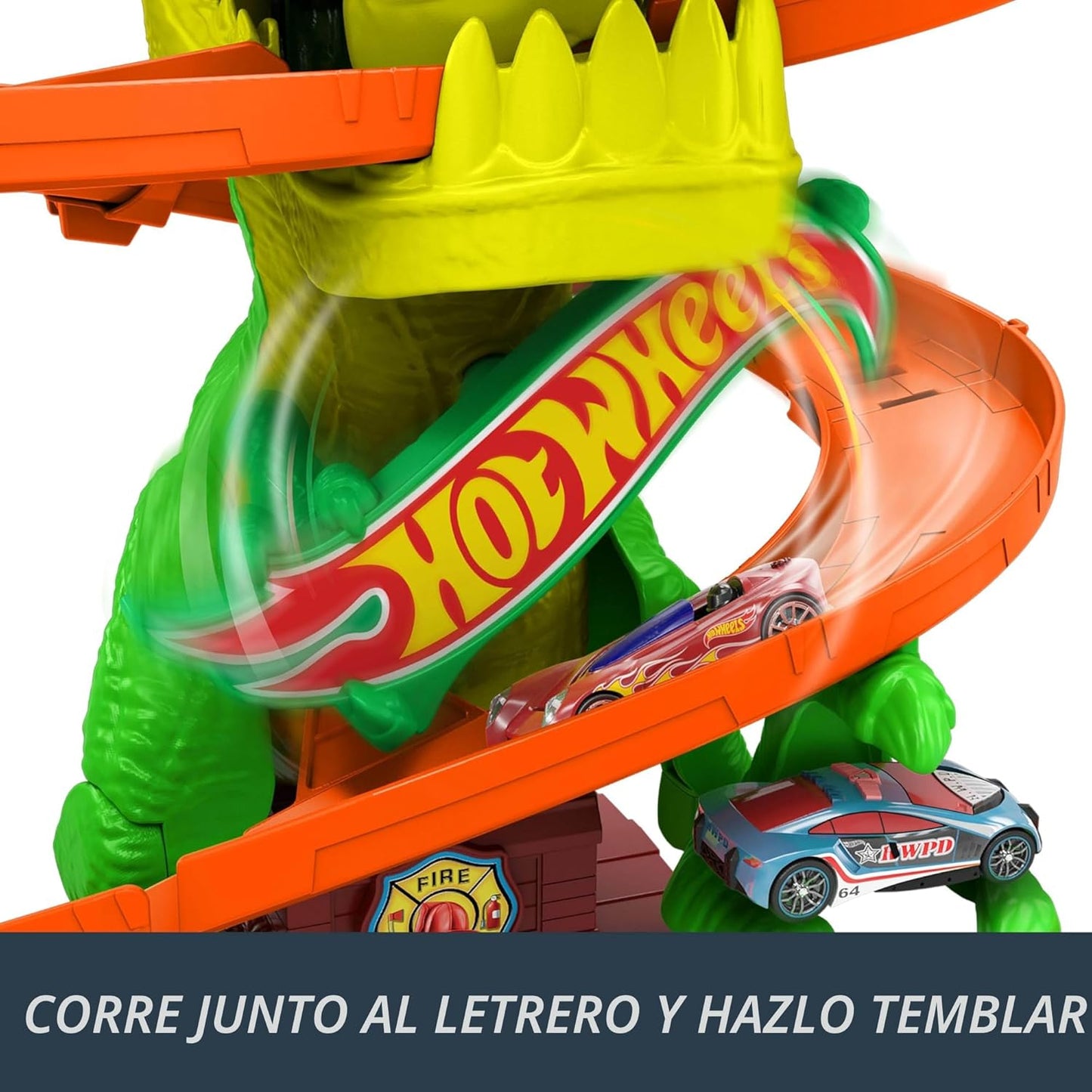Hot Wheels Juego de pistas de autos de juguete, juego City T-Rex Bl...