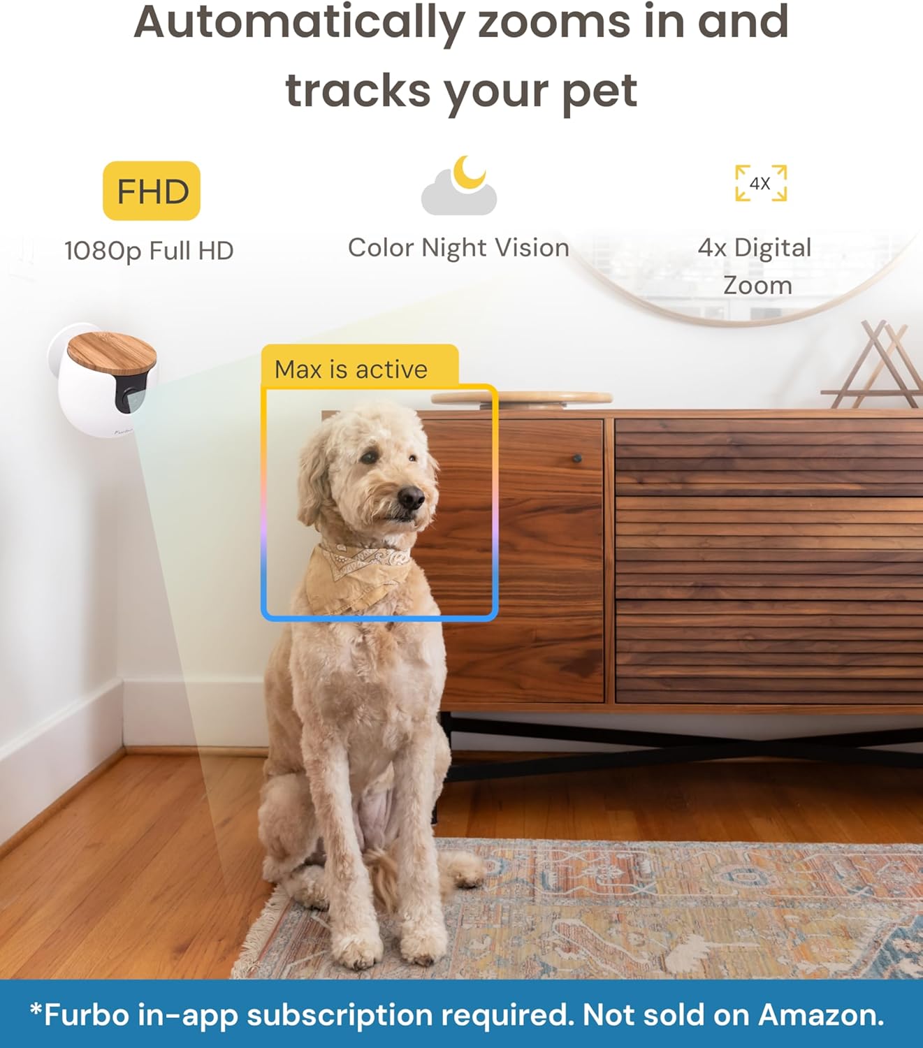 Furbo Mini cámara para mascotas [requiere suscripción] Cámara de de...