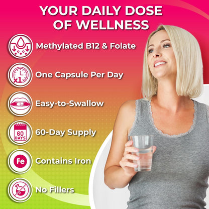 Multivitamínico diario para mujeres con hierro - Multivitamínico ve...