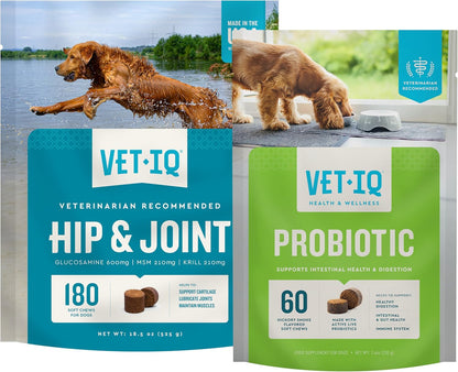 VetIQ Suplemento de glucosamina para cadera y articulaciones para p...