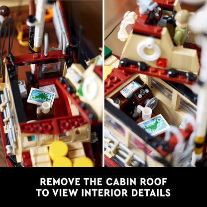 LEGO Ideas Jaws Set – Kit de diorama para fanáticos de la película clásica – Juguete de tiburón – Regalo de recuerdos de película para adultos – Incluye barco Orca y las minifiguras de Chief Brody