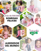Naturally KIDS Mochila para niños pequeños con peluche rosa Tricera...