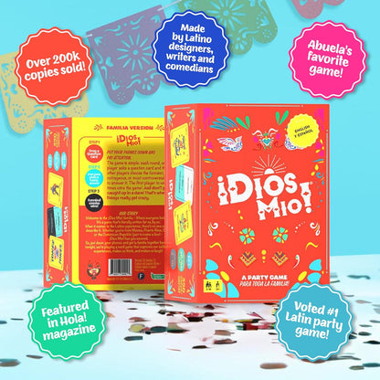 Dios Mio! Juego de fiesta latina - 275 cartas en inglés y español para latinos, mayores de 17 años y 2+ jugadores | 275 cartas en inglés para latinos, mayores de 17 años y 2+ jugadores