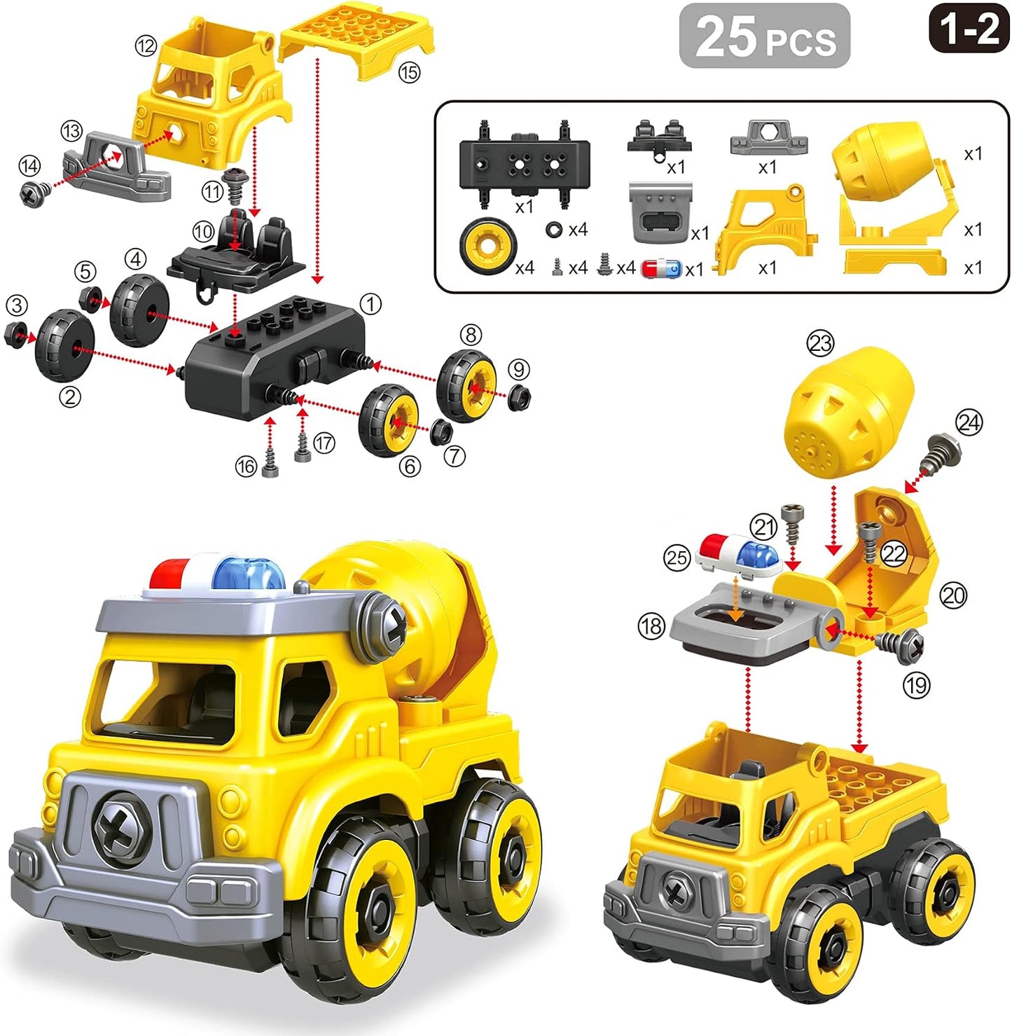 Juguetes de coches 4 en 1 para desamarrar para niños, vehículo de j...