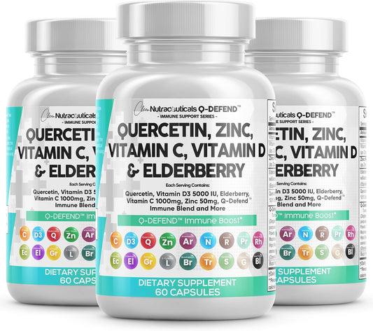 Suplemento de quercetina Q Defend con zinc, vitamina C, vitamina D,...