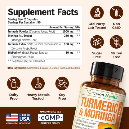 Suplemento de curcumina de cúrcuma de Moringa para la salud de las...