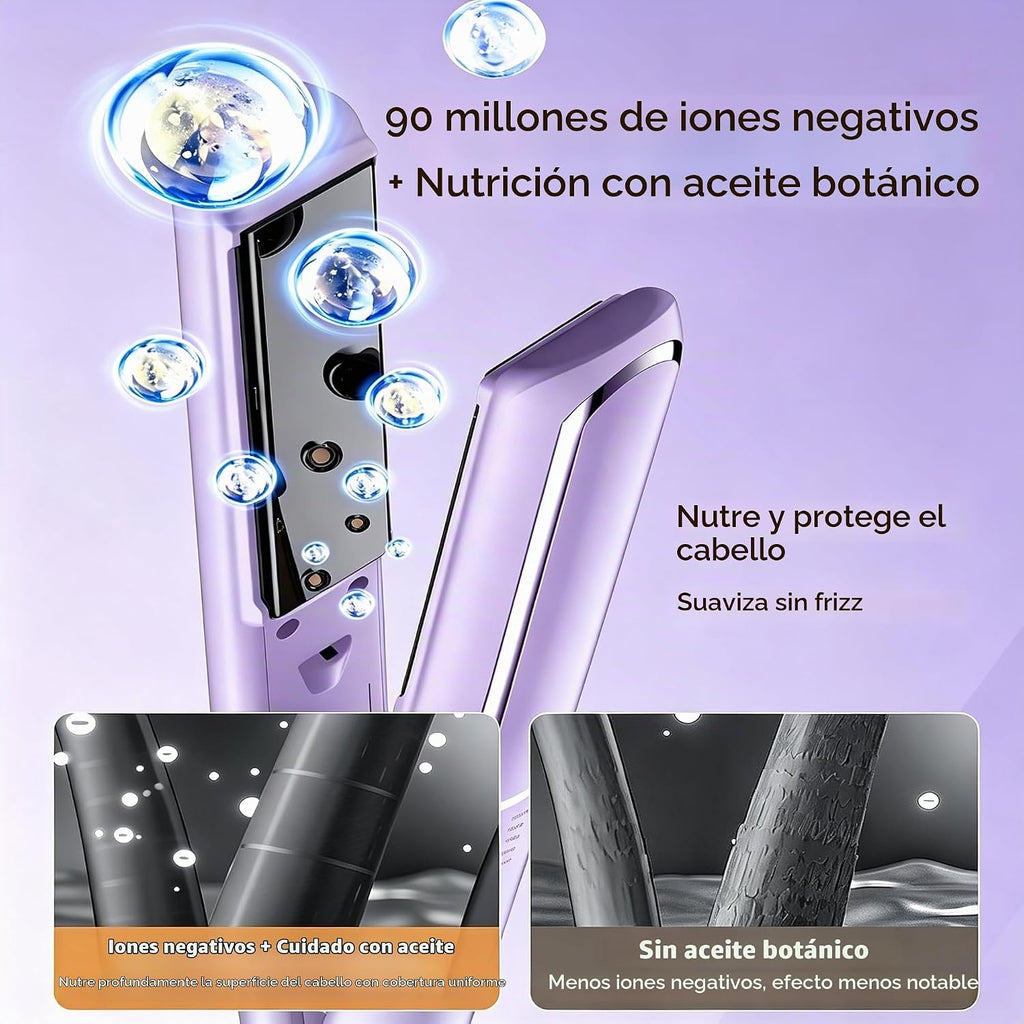 Kylara Plancha y rizador de cabello 2 en 1, 5 ajustes de calor, pla...