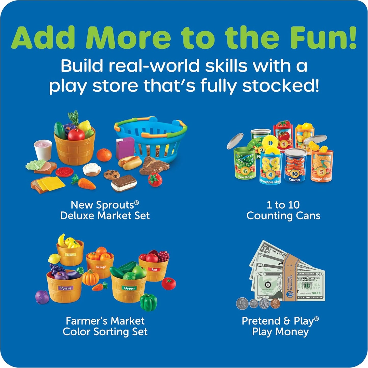 Learning Resources Estuche de juego surtido, caja registradora para...