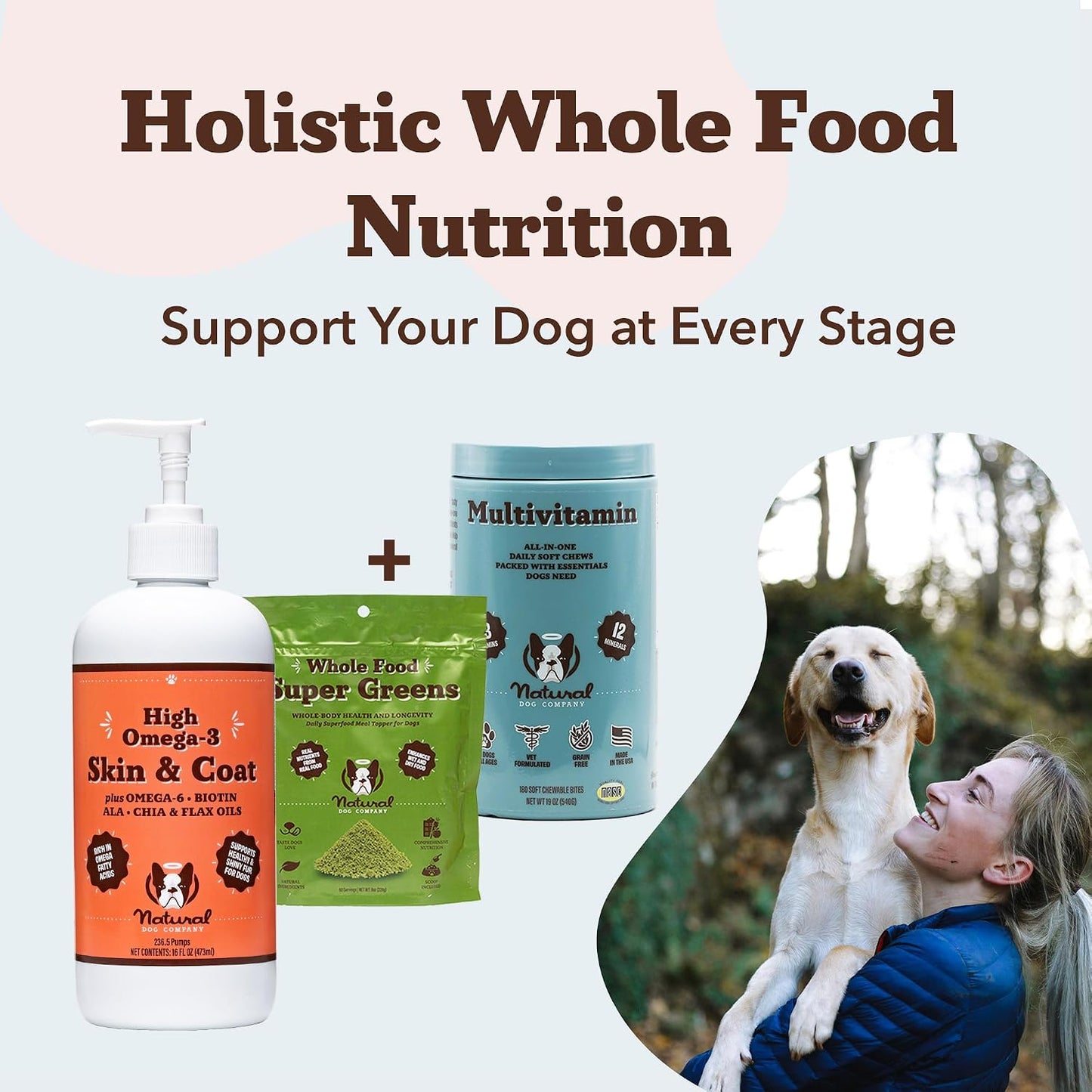 Natural Dog Company Aceite para Piel y Pelaje (16 oz.), Apoya la Sa...