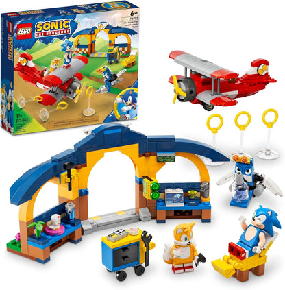 LEGO Sonic The Hedgehog Tails' Workshop and Tornado Plane 76991 - Juego de juguetes de construcción, juguete de avión con 4 figuras de Sonic y accesorios para juegos de rol creativos, regalo para
