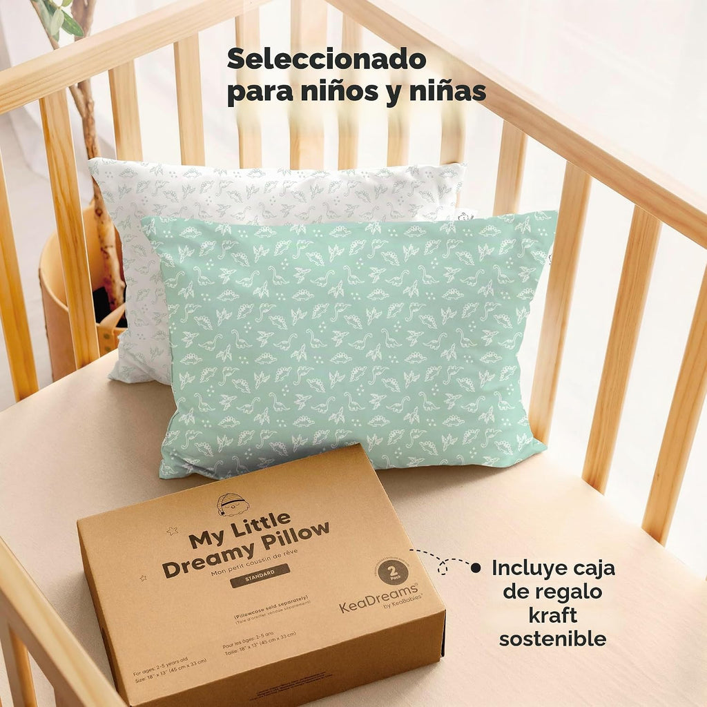 KeaBabies - Pack de 2 almohadas para niños pequeños de 13x18 - Almo...