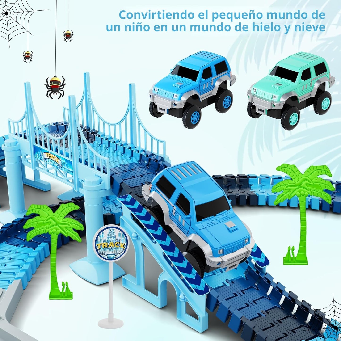 Juguetes de auto de pista, 269 piezas de juguete de pistas de carre...