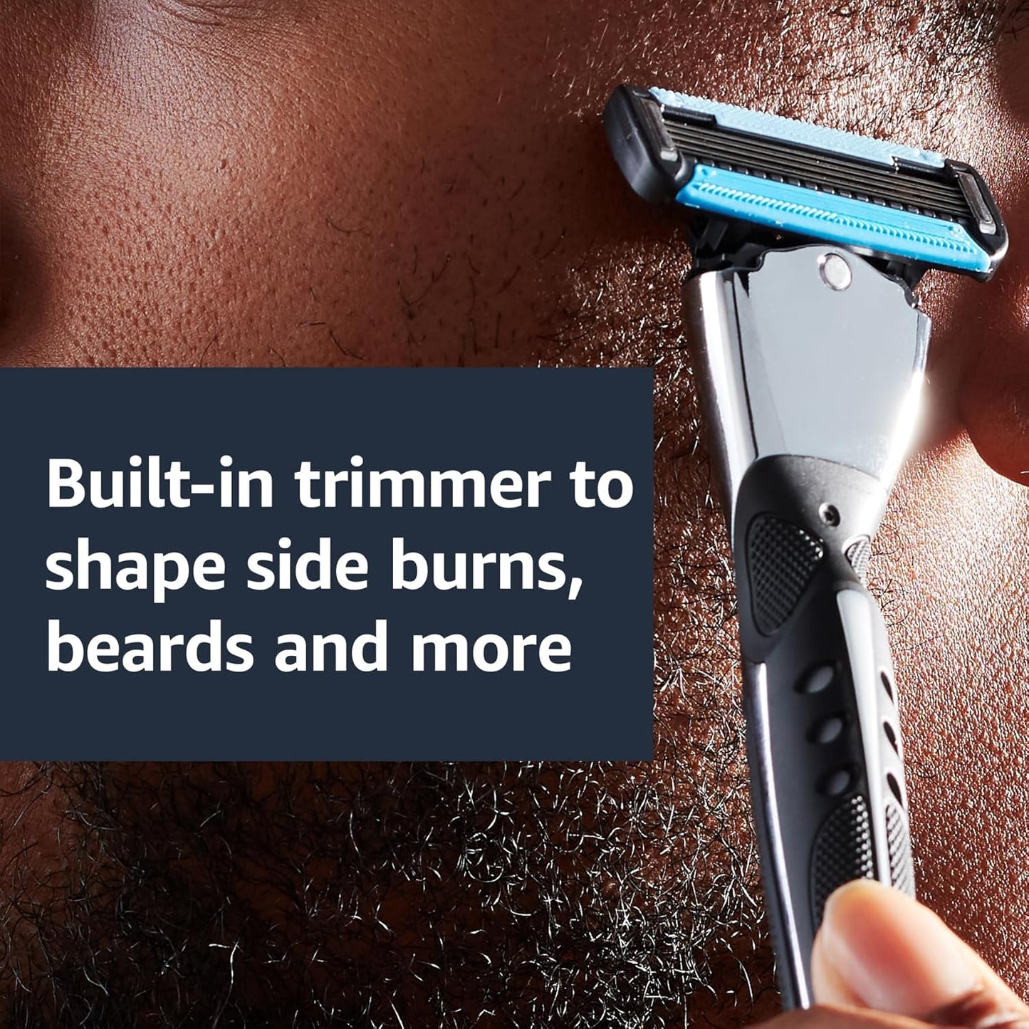 Amazon Basics Recambios de maquinilla de afeitar de 5 cuchillas para hombres con doble lubricación, recortador de barba de precisión, afeitado cómodo, paquete de 12 unidades (solo se adapta a los