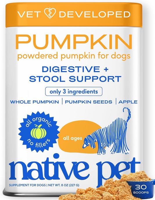 Native Pet Calabaza para perros \u2013 Polvo orgánico de puré de ca...