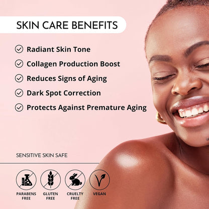 MAELOVE Glow Maker - Suero de vitamina C con vitamina E, ácido ferúlico y ácido hialurónico, galardonado suero facial iluminador e hidratante, sin perfume, 1.0 onzas líquidas
