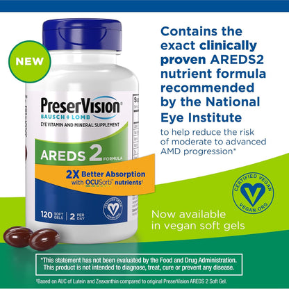 PreserVision AREDS 2 Suplemento de vitaminas y minerales para ojos...