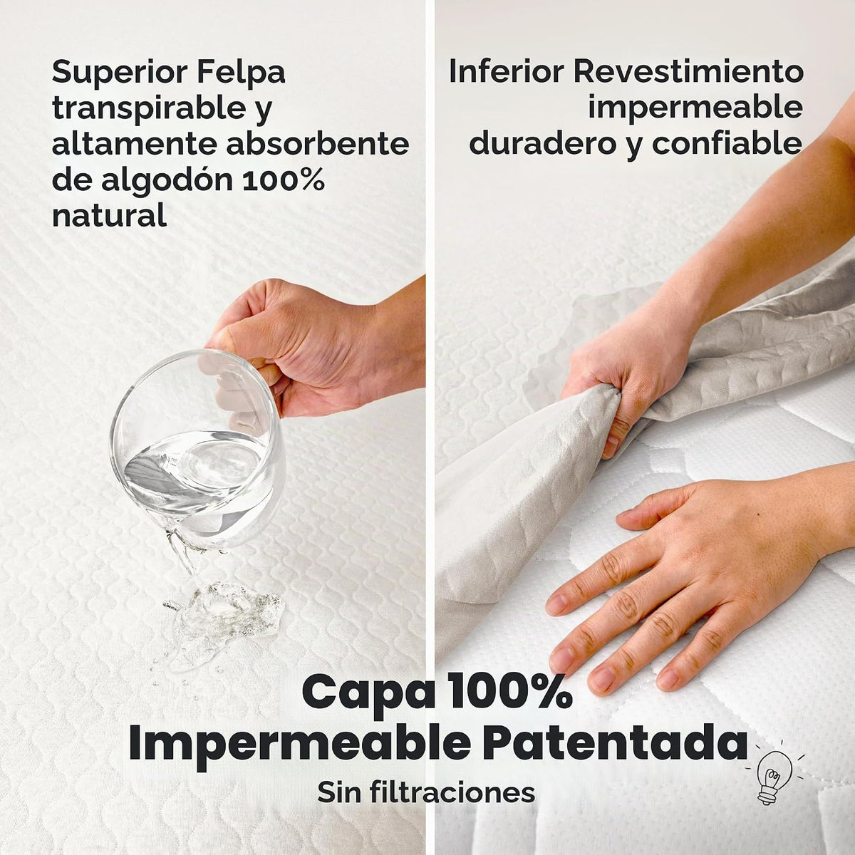 Paquete de 2 fundas protectoras de colchón impermeables para cuna,...