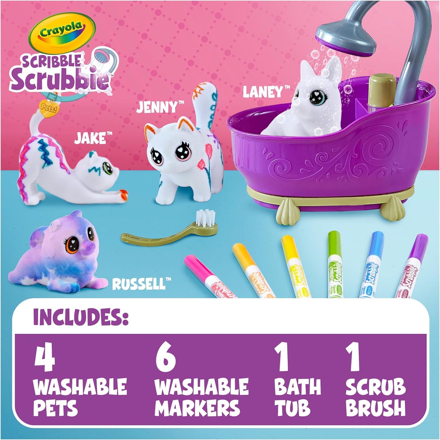 Crayola Scribble Scrubbie Pets - Juego de bañera (2.0, regalo para...