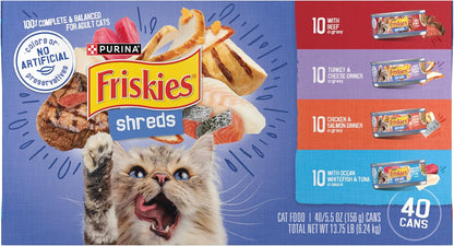 Purina Friskies Paquete Variado de Comida Húmeda para Gatos, Trozos...