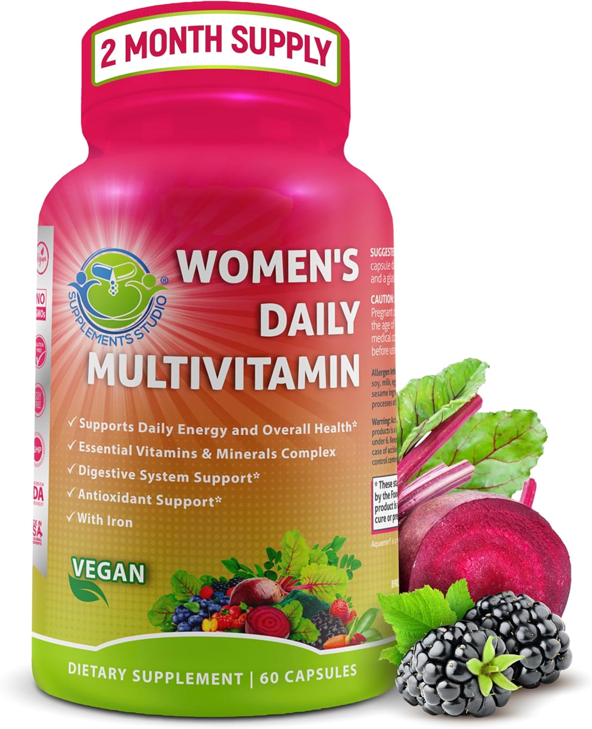Multivitamínico diario para mujeres con hierro - Multivitamínico ve...