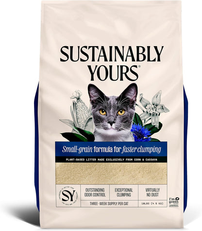 Sustainably Yours Arena natural para gatos, fórmula de grano pequeñ...