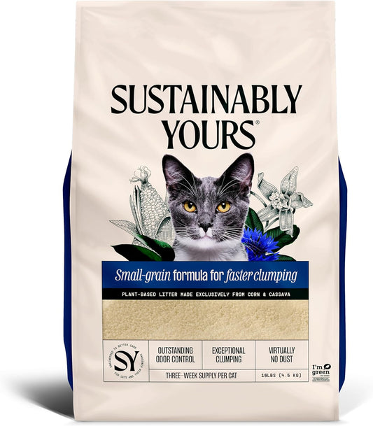 Sustainably Yours Arena natural para gatos, fórmula de grano pequeñ...