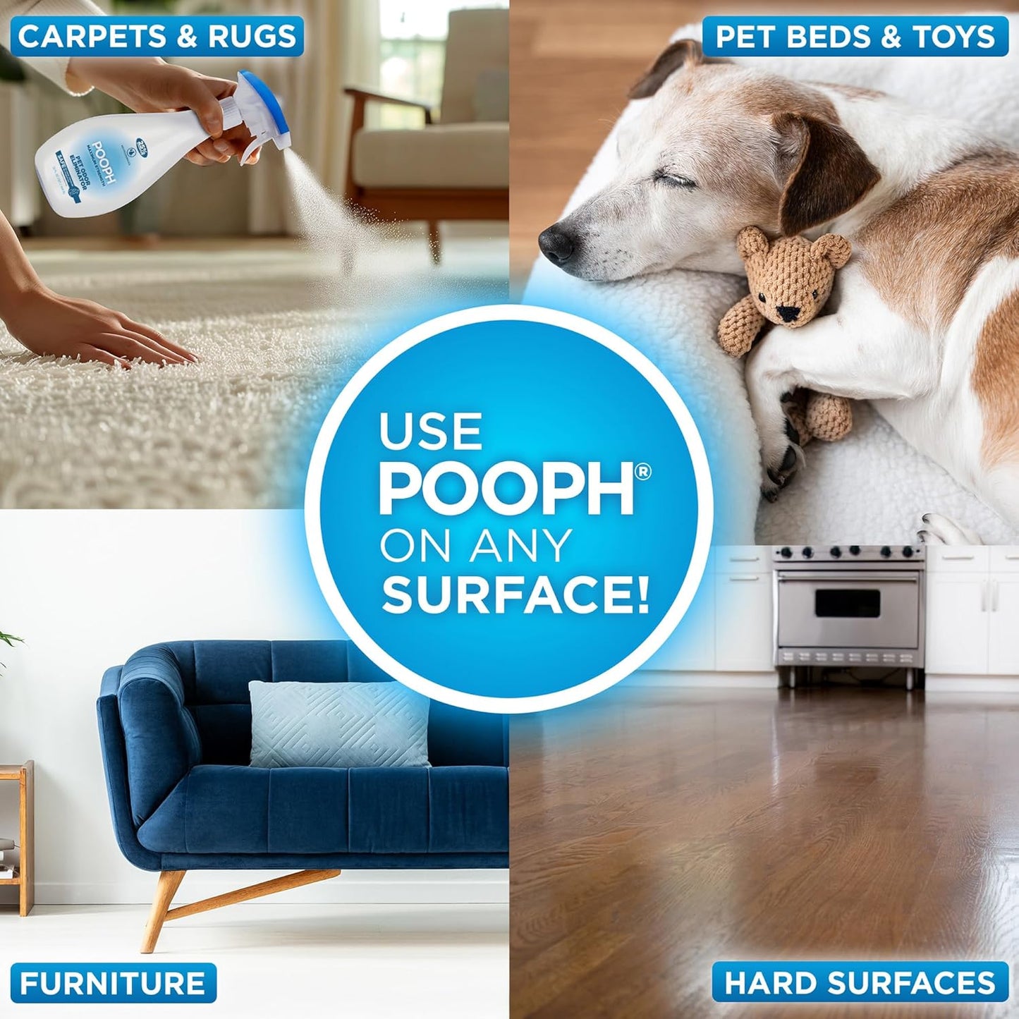 POOPH Plus - Spray eliminador de olores de mascotas de máxima resis...
