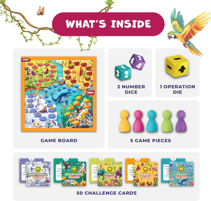 Number Hunter Juego de Mesa de Matemáticas – Aventura de Suma y Resta para Niños de 4 a 8 Años – Divertido Juego Educativo STEM para Kindergarten, 1º a 3º Grado, Educación en Casa y Noche de Juegos