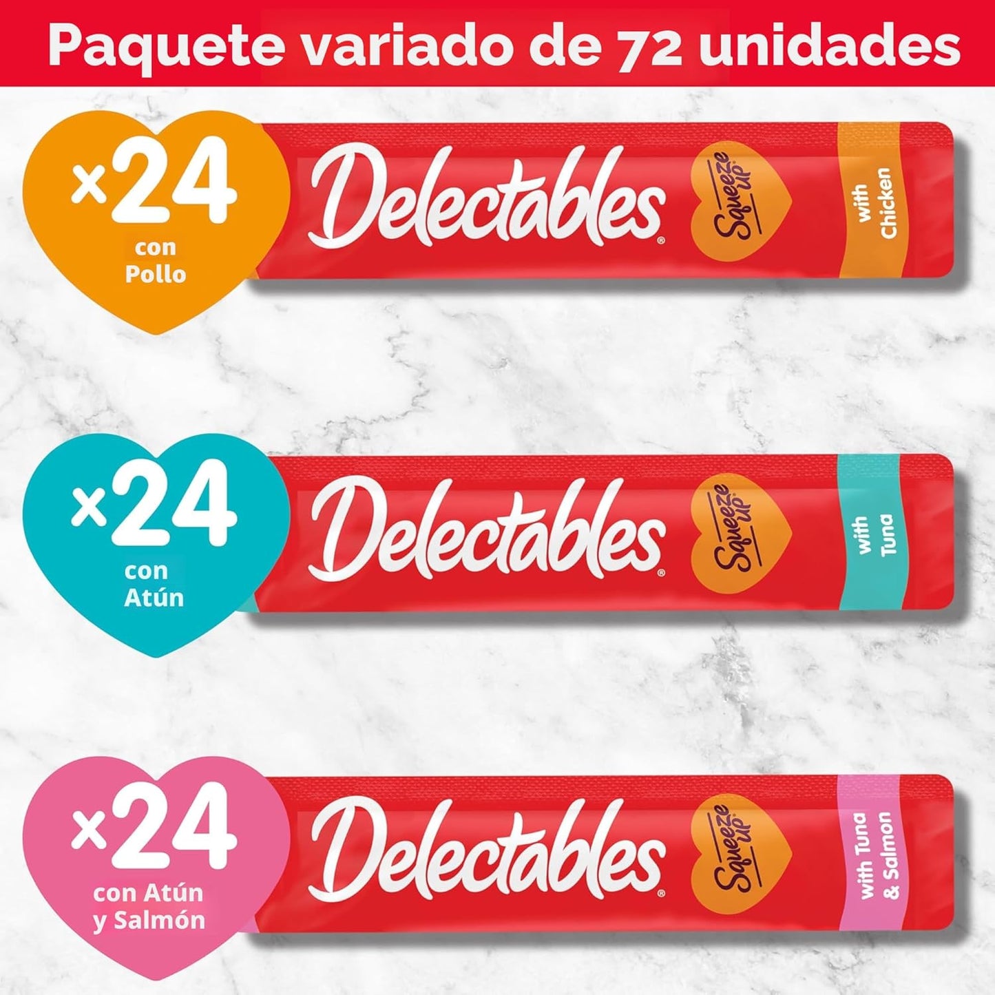 Delectables Squeeze Up - Paquete variado de puré cremoso exprimible...