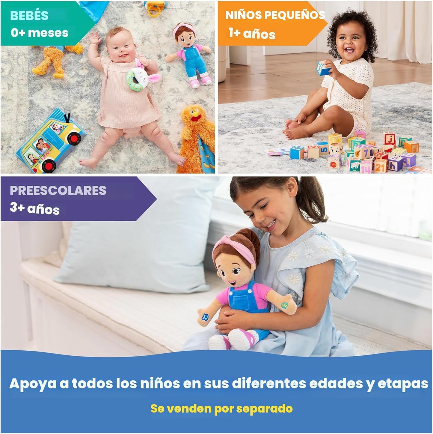 Ms. Rachel Muñeca Oficial que Habla y Canta, Muñeca Interactiva de 16 Pulgadas de Altura con 4 Canciones y Más de 16 Frases, Juguetes para Niños y Niñas de 6 Meses a 3+ Años.