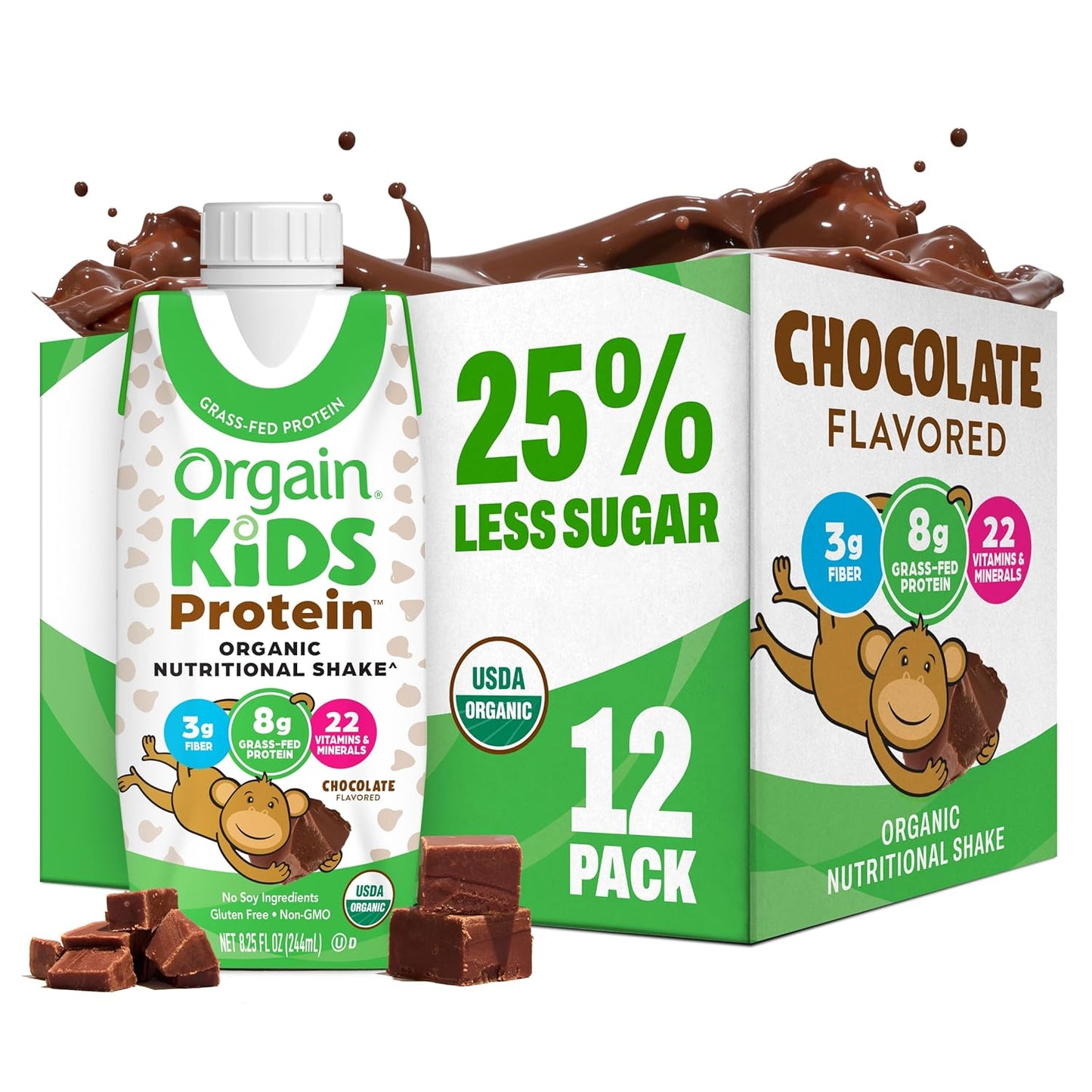 Orgain Organic Kids - Batido nutricional de proteínas para niños, c...