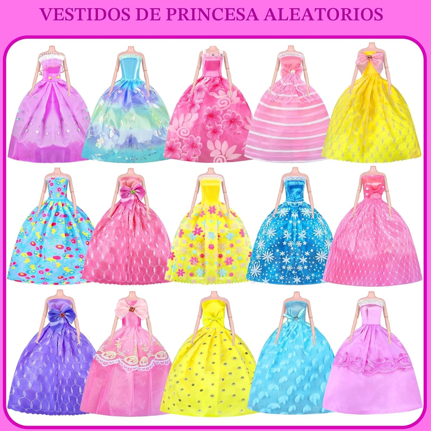 Juego de armario de muñecas con muñeca, 342 piezas de ropa y acceso...