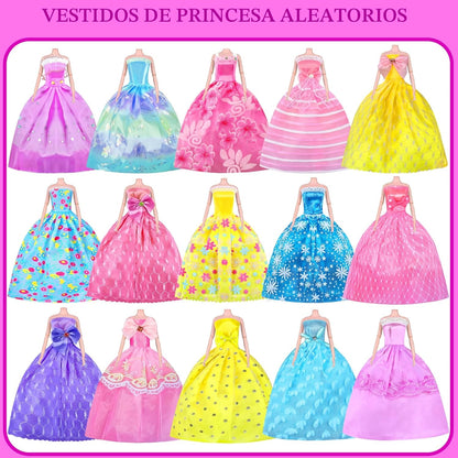 Juego de armario de muñecas con muñeca, 342 piezas de ropa y acceso...