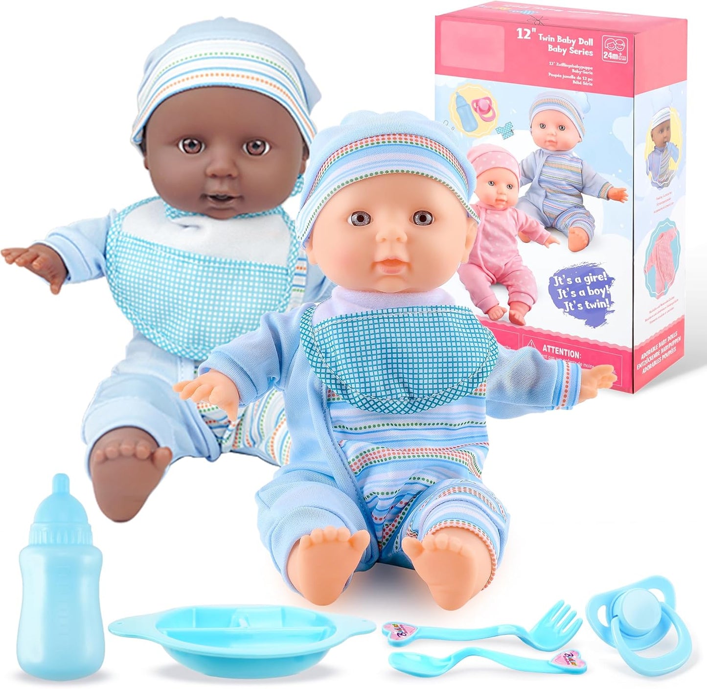Muñecas bebés gemelas de Toy Choi's - Muñecas de 12 pulgadas de...