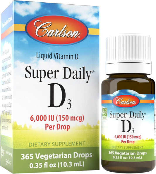 Carlson - Super Daily D3, 6000 UI (150 mcg) por gota, vitamina D3 l...
