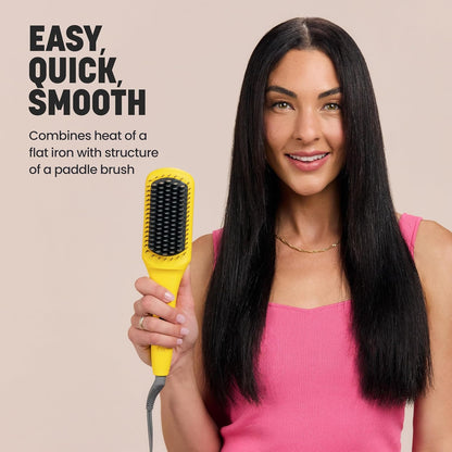 Drybar The Brush Crush - Cepillo alisador térmico para alisar el cabello, alisador de pelo para un cabello suave y sin encrespamiento, soplado con calidad de salón