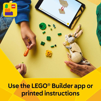 LEGO Creator 3 en 1 Juguetes Lindo Conejo - Juego de Construcción con 3 Opciones de Construcción, Conejo, Foca o Llama - Figuras de Animales para Niños, Niñas y Niños, Edades 8+ - Idea de Regalo para