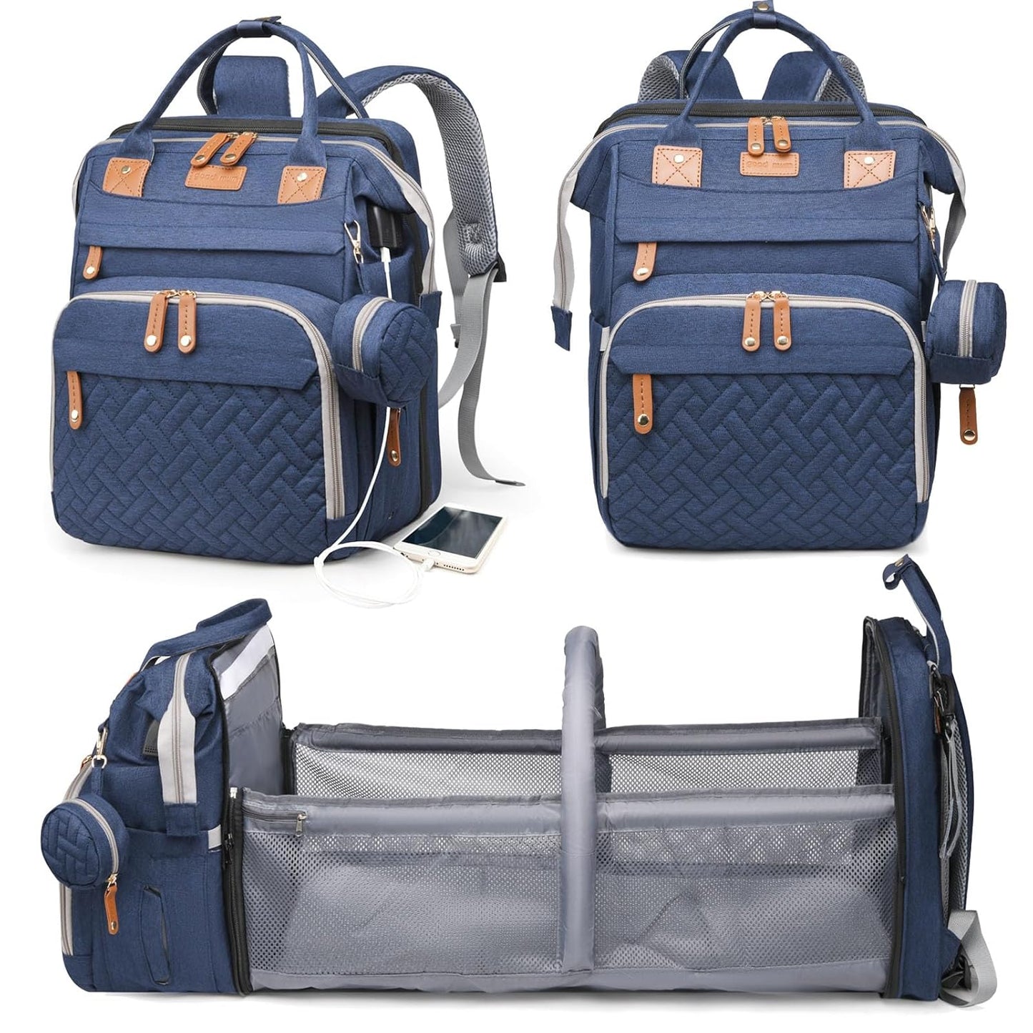 Astro alan - Bolsas de pañales para bebé con cambiador, mochila imp...